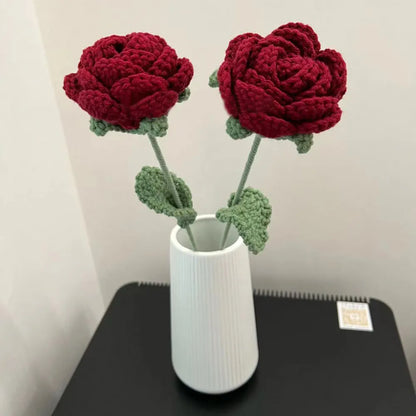 Hand Knitted Rose Flower