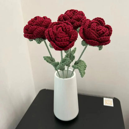 Hand Knitted Rose Flower