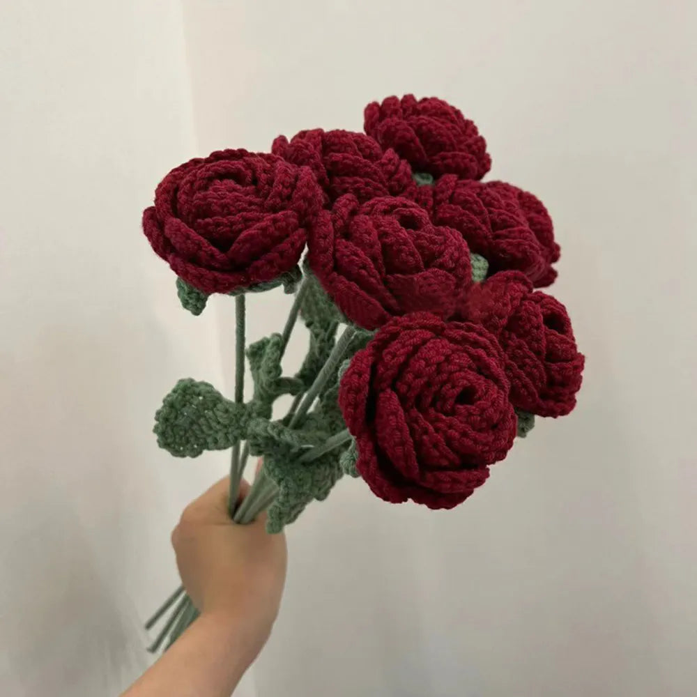 Hand Knitted Rose Flower